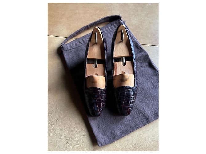 Bally Décolleté in pelle di coccodrillo bordeaux Prugna - vista 12