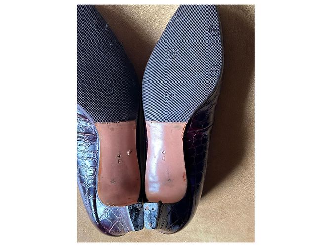 Bally Décolleté in pelle di coccodrillo bordeaux Prugna - vista 8