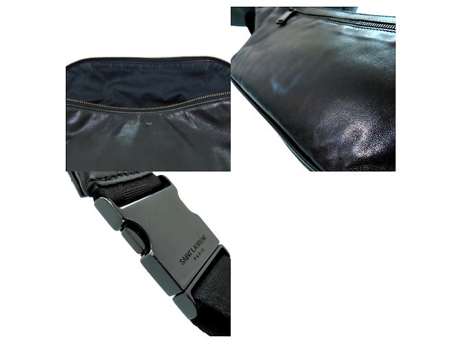 Marsupio in pelle nera Yves Saint Laurent Nero - vista 8
