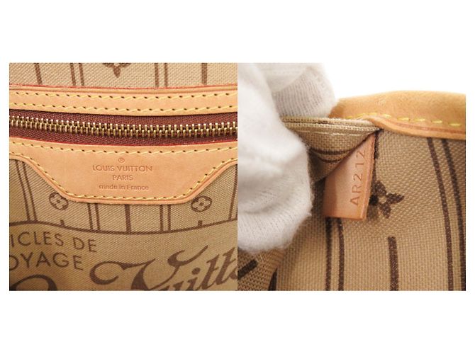 Borsa Tote Louis Vuitton Neverfull MM Monogram Marrone - vista 10