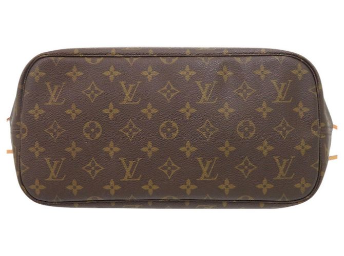 Borsa Tote Louis Vuitton Neverfull MM Monogram Marrone - vista 3