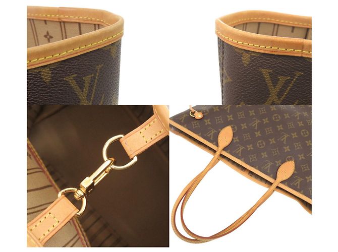 Borsa Tote Louis Vuitton Neverfull MM Monogram Marrone - vista 8