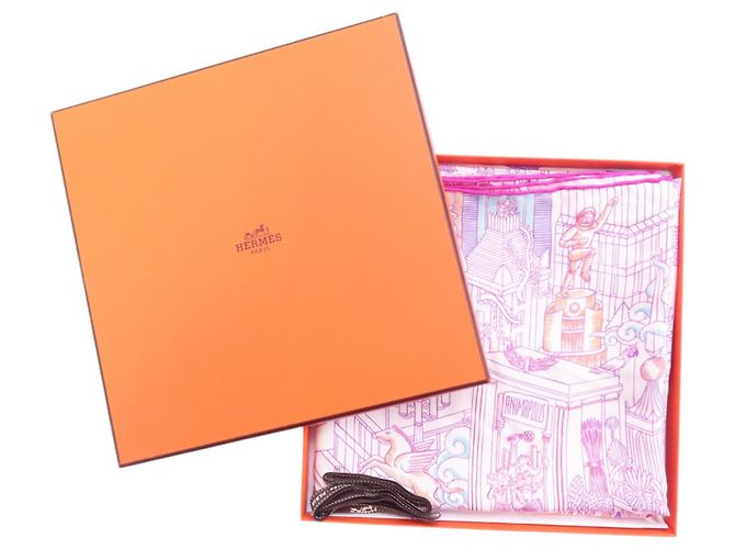 Silk In Hermès Hermes Carré 90 Animapolis Seidentuch Blau Orange Lila - Ansicht 2