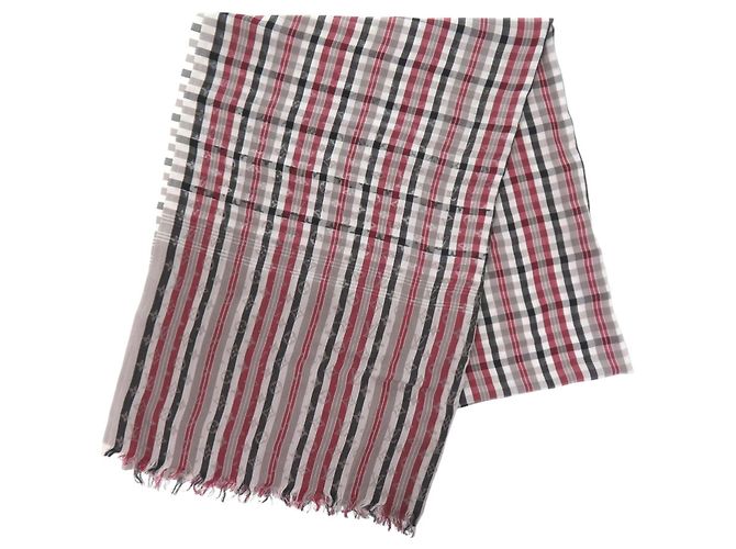 Stola Louis Vuitton Madras Check Monogram Marrone Nero Rosso - vista 2