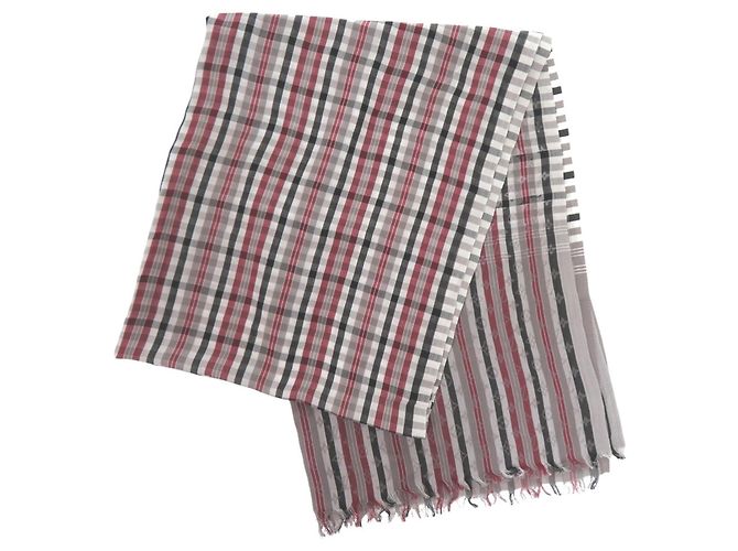 Stola Louis Vuitton Madras Check Monogram Marrone Nero Rosso - vista 3