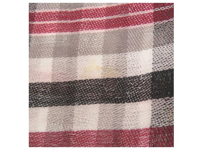 Stola Louis Vuitton Madras Check Monogram Marrone Nero Rosso - vista 4