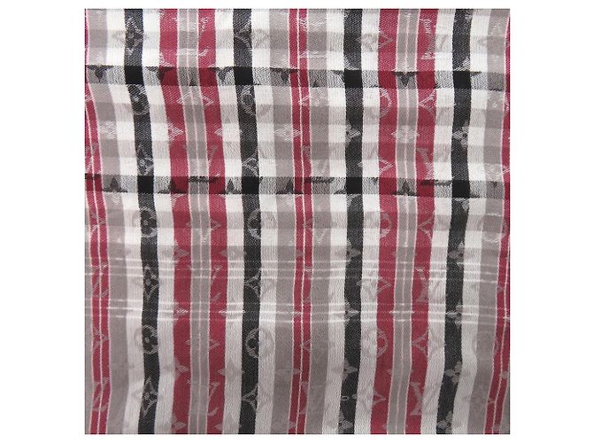 Stola Louis Vuitton Madras Check Monogram Marrone Nero Rosso - vista 5