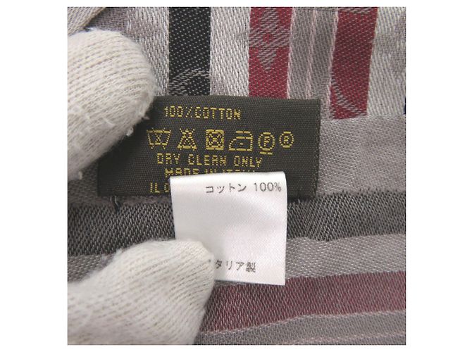 Stola Louis Vuitton Madras Check Monogram Marrone Nero Rosso - vista 7