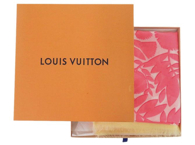 Pareo Louis Vuitton Tropical Flower Shawl Rosa Bianco Giallo - vista 2