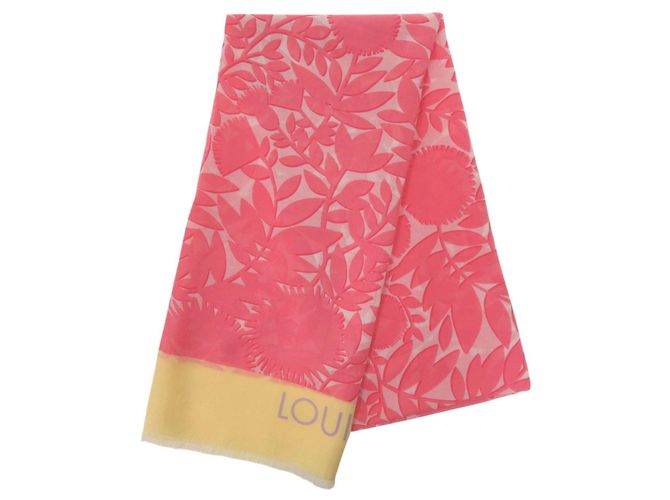 Pareo Louis Vuitton Tropical Flower Shawl Rosa Bianco Giallo - vista 3
