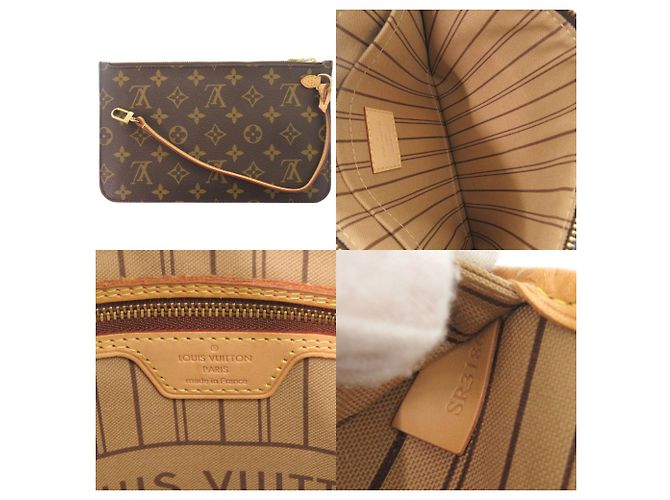 Borsa Tote Louis Vuitton Neverfull MM Marrone Monogramma - vista 9