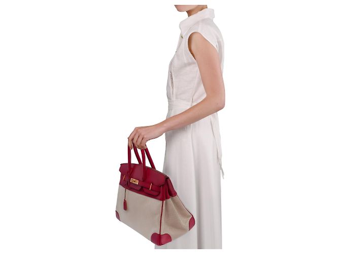 Hermès Bolso HERMES Birkin 35 en Toile Rose - 103501 Rosa - vista 12