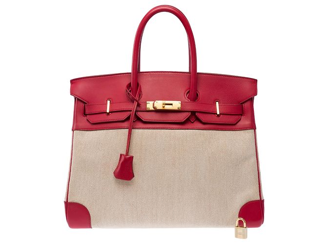 Hermès Bolso HERMES Birkin 35 en Toile Rose - 103501 Rosa - vista 2