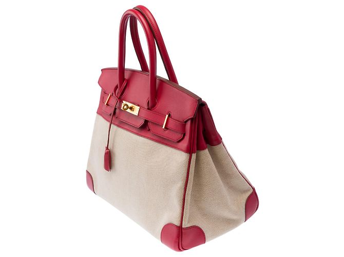 Hermès Bolso HERMES Birkin 35 en Toile Rose - 103501 Rosa - vista 4