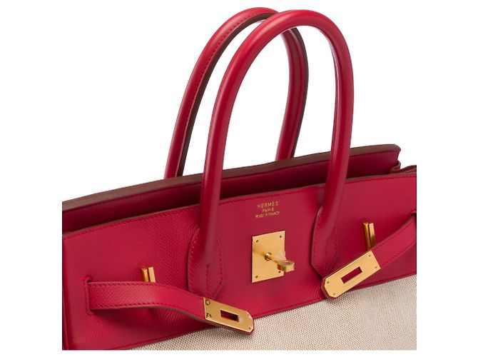 Hermès Bolso HERMES Birkin 35 en Toile Rose - 103501 Rosa - vista 6