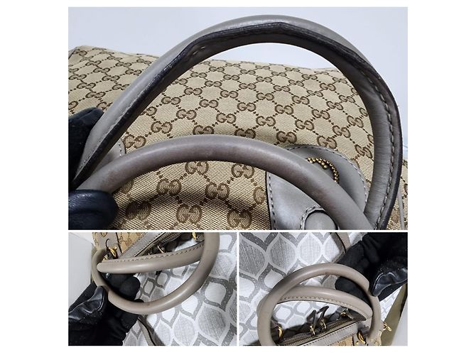 Gucci Scarlett Medium Borsa Satchel in Tela GG - Beige/Marrone - vista 12
