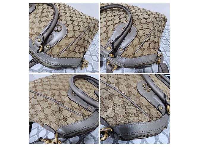 Gucci Scarlett Medium Borsa Satchel in Tela GG - Beige/Marrone - vista 13