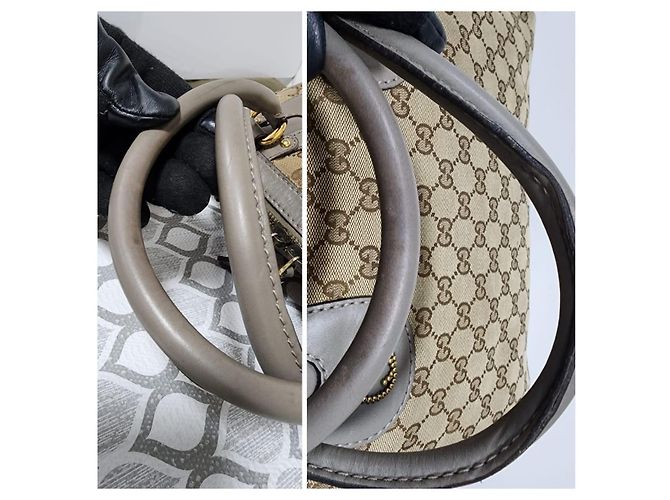 Gucci Scarlett Medium Borsa Satchel in Tela GG - Beige/Marrone - vista 9