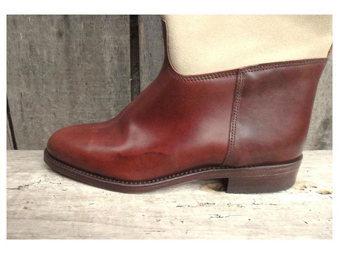 Autre Marque Calero Two-Tone Leather Riding Boots Size 38 Brown Beige - view 4