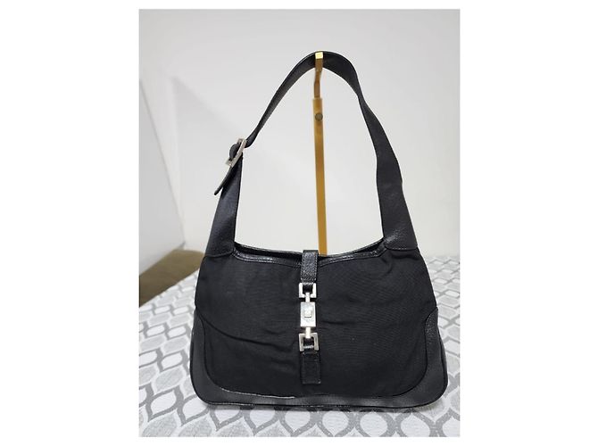 Gucci Borsa Jackie Denim GG Canvas Nero - vista 11