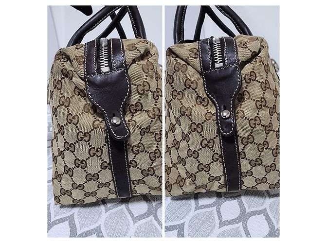 Gucci Borsa Boston GG Canvas Match Beige Marrone - vista 5