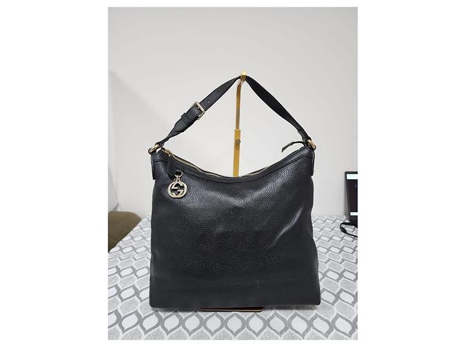 Gucci Interlocking G Hobo-Tasche aus Leder - Schwarz - Ansicht 12