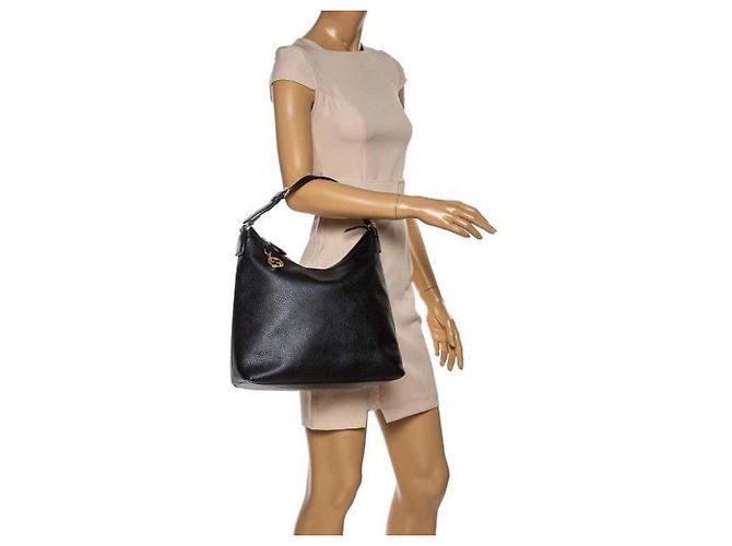 Gucci Interlocking G Hobo-Tasche aus Leder - Schwarz - Ansicht 13