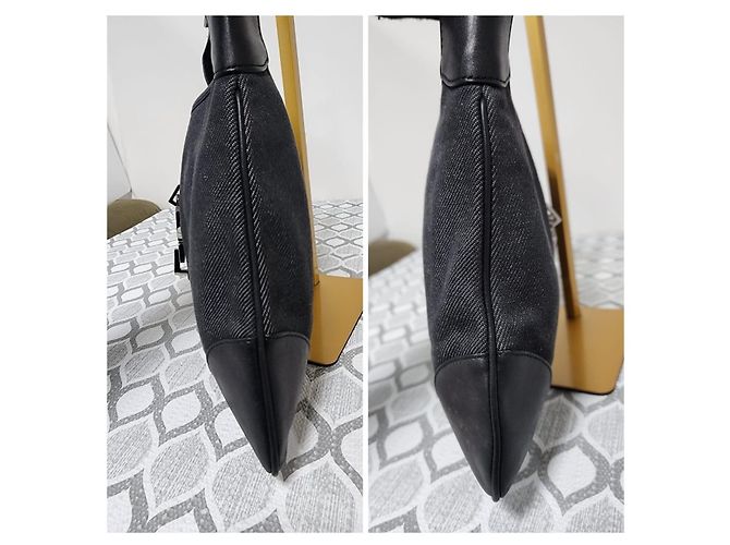 Gucci Jackie Borsa Hobo in Denim Nero - vista 4
