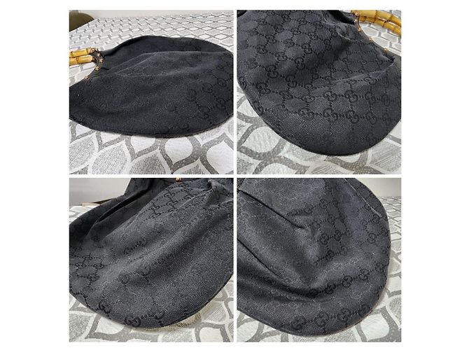 Gucci Jackie Borsa Hobo in Denim Nero - vista 5