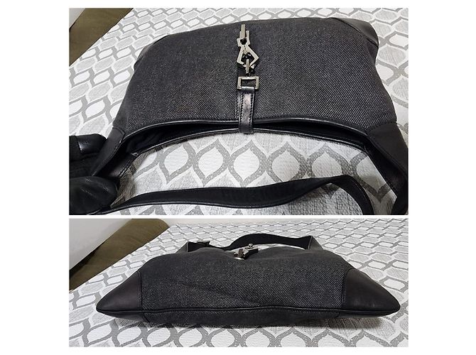 Gucci Jackie Borsa Hobo in Denim Nero - vista 7