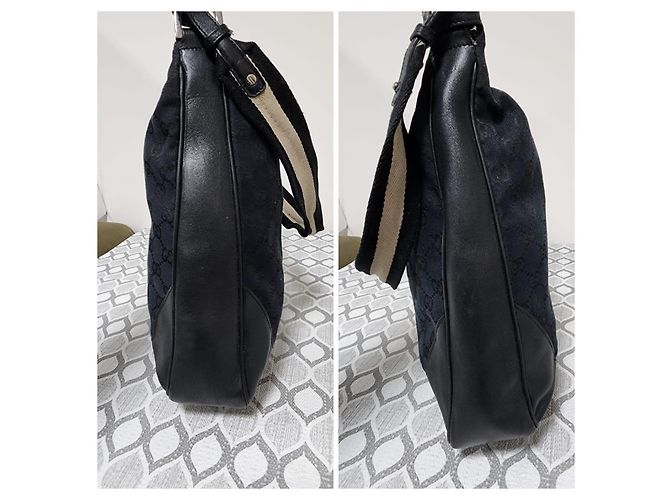 Bolsa Gucci GG Canvas Bamboo Preta Preto - view 4