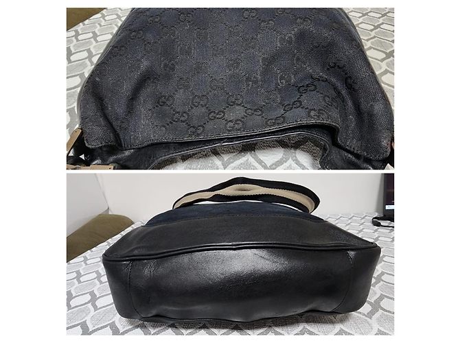 Bolsa Gucci GG Canvas Bamboo Preta Preto - view 5