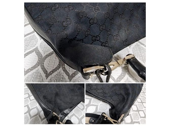 Bolsa Gucci GG Canvas Bamboo Preta Preto - view 9
