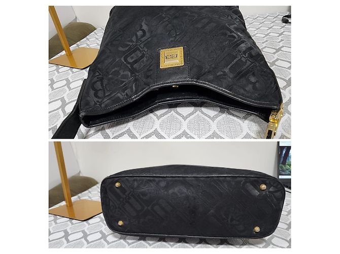 Borsa a tracolla Balenciaga Monogram Nera Nero - vista 5