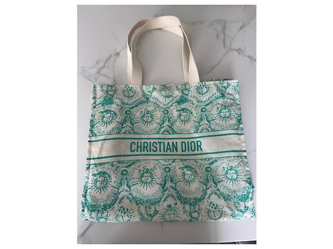 Borsa tote Dioriviera Christian Dior Bianco Verde - vista 2