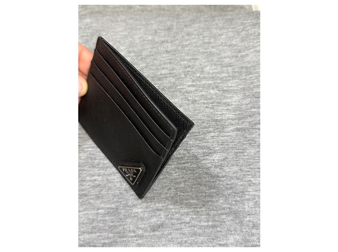 Tarjetero Prada en piel negra Negro - vista 2