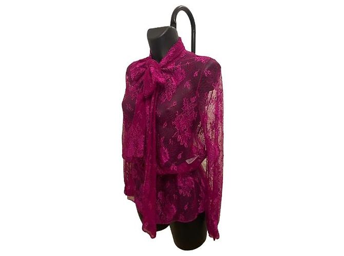 Everyday Camicetta in pizzo fucsia con lavallière Balenciaga (Prefall2019) - vista 2