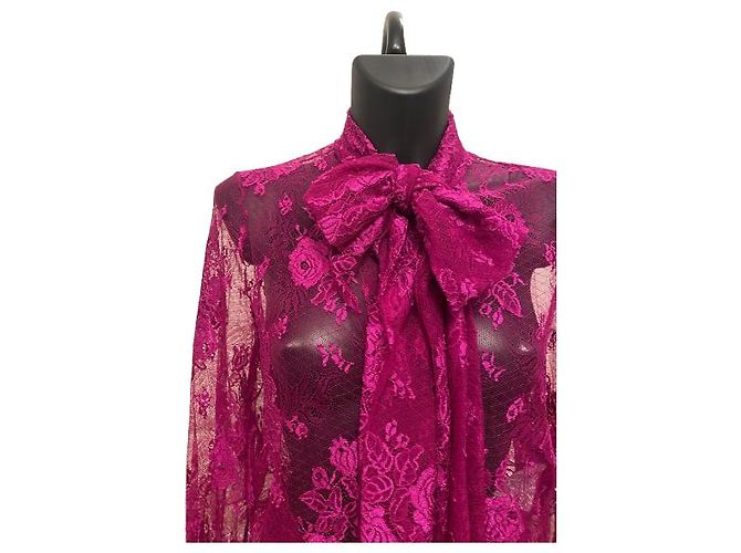 Everyday Camicetta in pizzo fucsia con lavallière Balenciaga (Prefall2019) - vista 3