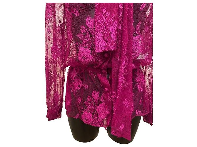Everyday Camicetta in pizzo fucsia con lavallière Balenciaga (Prefall2019) - vista 4