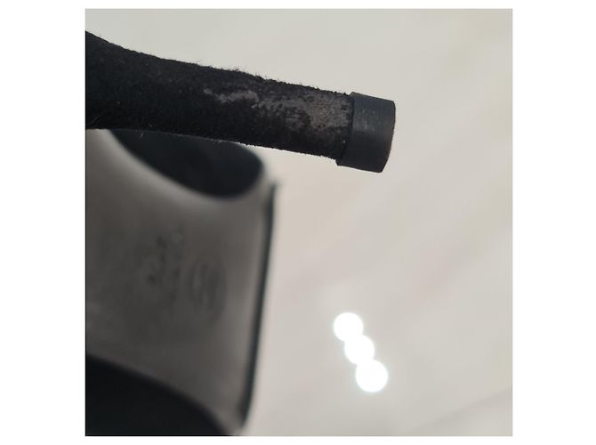 Décolleté a punta in scamoso e tessuto nero Chanel 41 Usato - vista 8