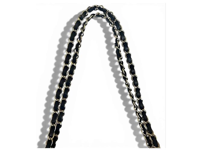 Chanel 13P Runway Blue Black Jersey Classic Medium Single Flap Bag SHW Nero Silver hardware - vista 11