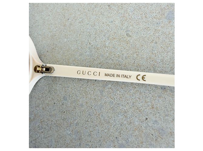 Occhiali da sole Gucci a forma di cuore Bianco Giallo - vista 8