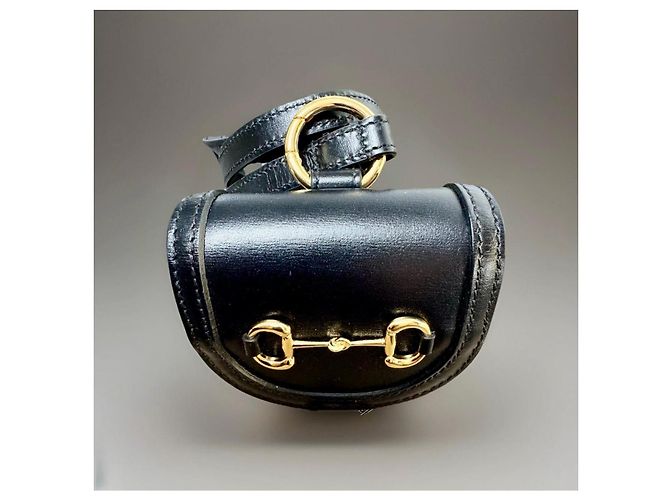 Gucci Mini Borsa Horsebit in Pelle Nera Nero - vista 5