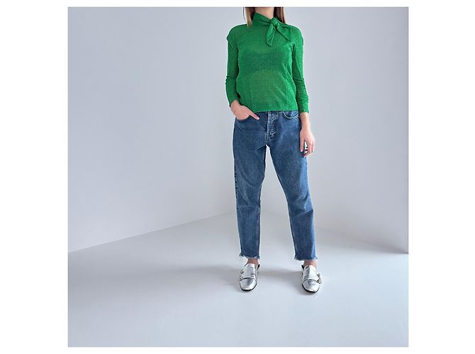 Autre Marque Top de lazo en lurex verde Delpozo - vista 2