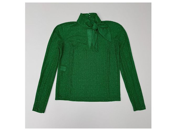 Autre Marque Top de lazo en lurex verde Delpozo - vista 3