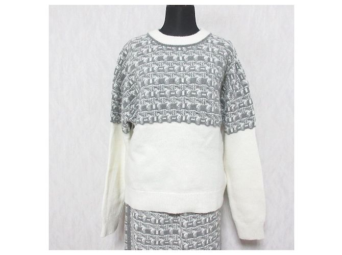 Autre Marque Set Up Jacquard Knit 2way INDIVI Bianco sporco - vista 2