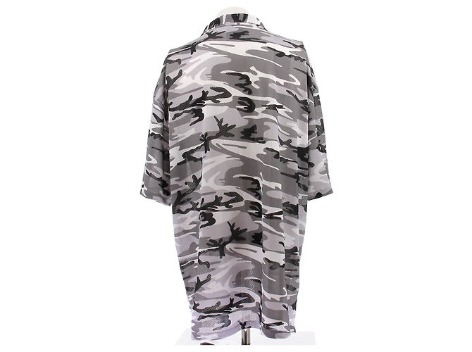 Camisa Balenciaga de Camuflaje de Algodón Gris - vista 2