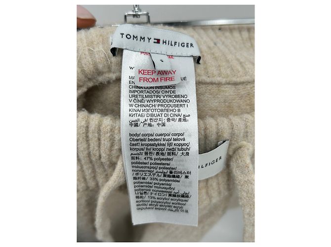 Tommy Hilfiger Calças de jogging em lã bege - vista 3