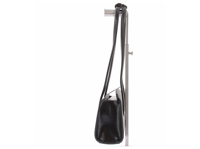 Autre Marque FREJA Black Leather Double Handle Bag - view 2