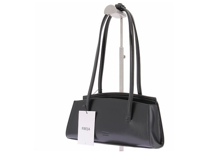 Autre Marque FREJA Black Leather Double Handle Bag - view 5